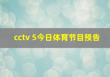 cctv 5今日体育节目预告